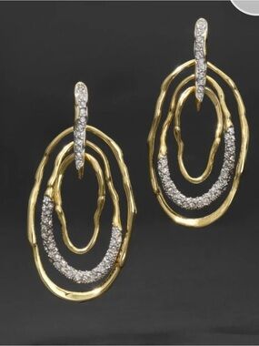 Alexis Bittar Solanales Mobile Drop Gold and Crystal Oval Earrings
